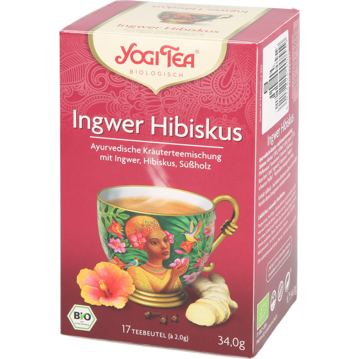 YOGI TEA Ingwer Hibiskus ayurvedische Gewürzteemischung, 17 St. Filterbeutel