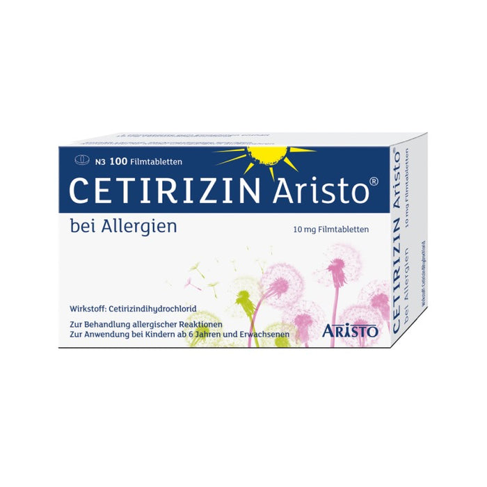 Cetirizin Aristo 10 mg Filmtabletten bei Allergien, 100 pcs. Tablets