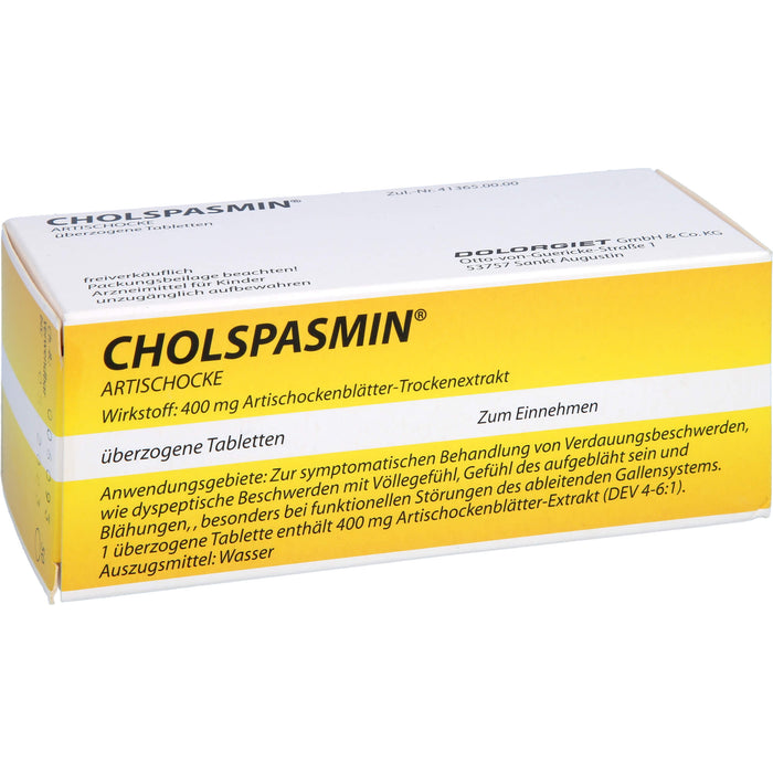 CHOLSPASMIN Artischocke Tabletten, 50 pc Tablettes