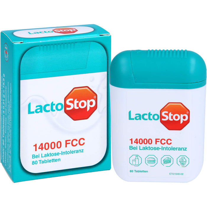 LactoStop 14000 FCC Spender bei Lactose-Intoleranz, 80 St. Tabletten