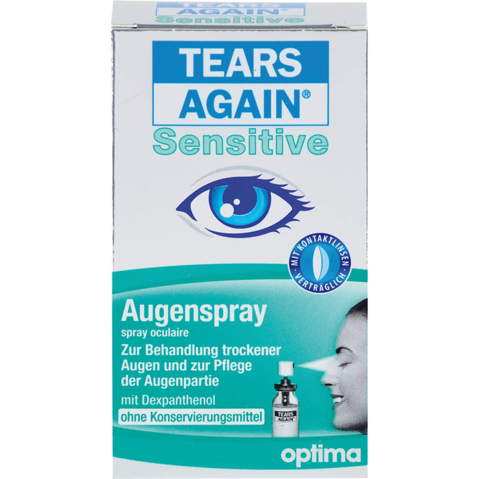 TEARS AGAIN Sensitive Augenspray, zur Behandlung trockener Augen, zur Pflege der Augenpartie, mit Dexpanthenol, 10 ml Solution