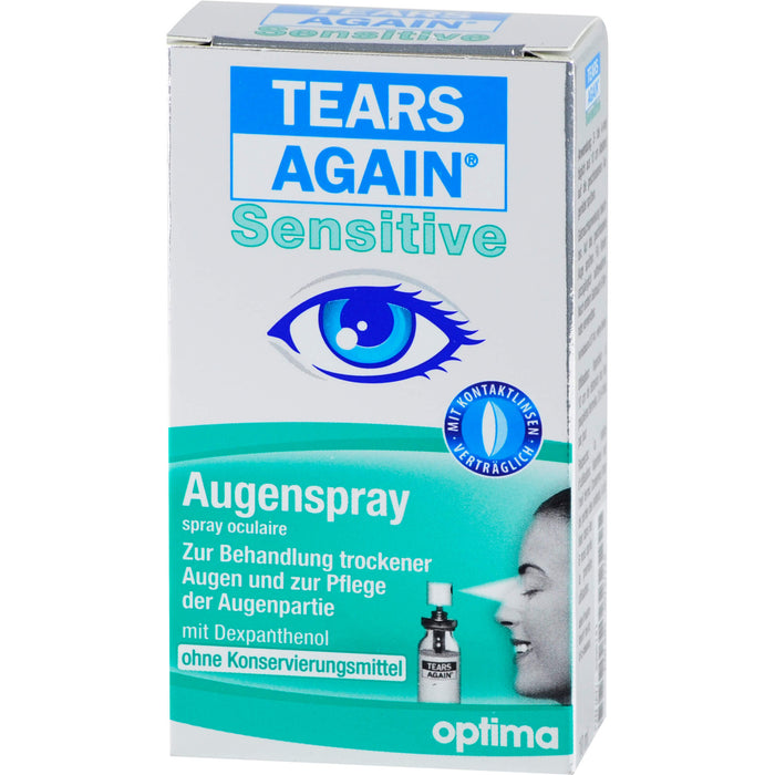 TEARS AGAIN Sensitive Augenspray, zur Behandlung trockener Augen, zur Pflege der Augenpartie, mit Dexpanthenol, 10 ml Lösung