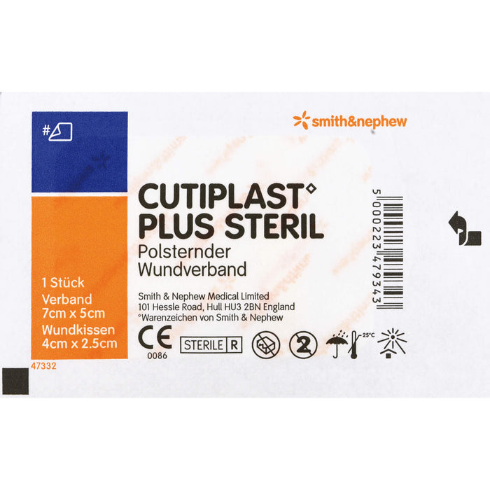 CUTIPLAST Plus steril 5 x 7 cm polsternder Wundverband, 110 St. Wundauflagen