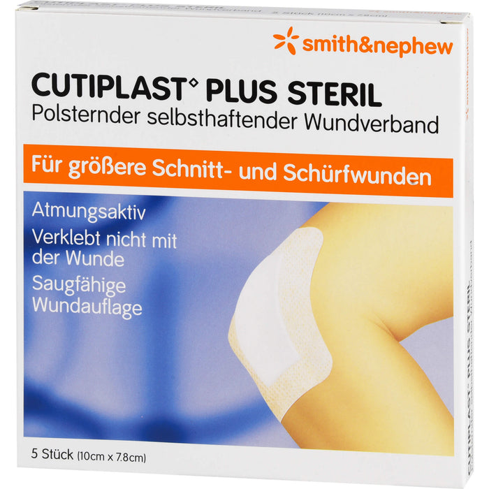 Cutiplast Plus steril Wundverband 10 cm x 7.8 cm, 5 St. Wundauflagen