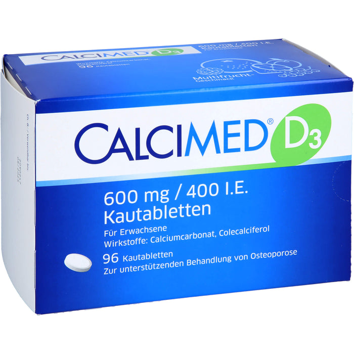 CALCIMED D3 600 mg/ 400 I.E. Kautabletten bei Osteoporose, 96 pcs. Tablets