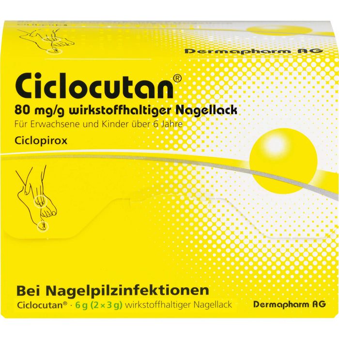 Ciclocutan 80 mg/g wirkstoffhaltiger Nagellack gegen Nagelpilzinfektionen, 6 g Nail varnish containing active ingredients