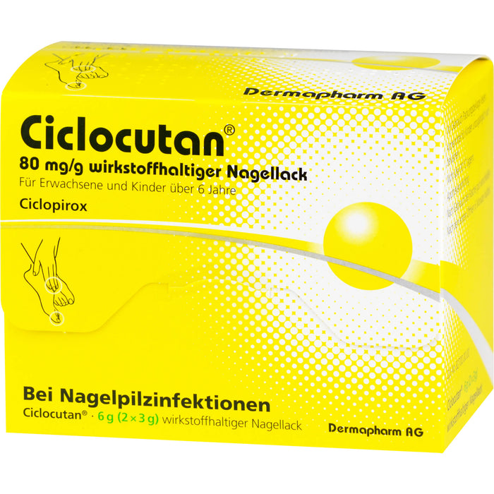 Ciclocutan 80 mg/g wirkstoffhaltiger Nagellack gegen Nagelpilzinfektionen, 6 g Nail varnish containing active ingredients