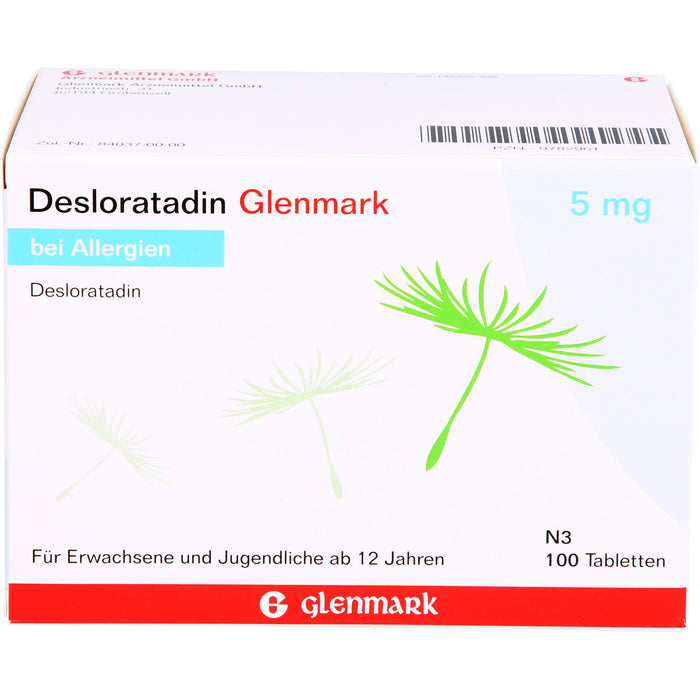 Desloratadin Glenmark 5 mg Tabletten bei Allergien, 100 pcs. Tablets