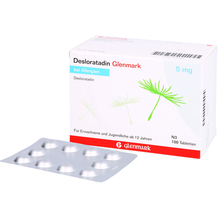 Desloratadin Glenmark 5 mg Tabletten bei Allergien, 100 pc Tablettes