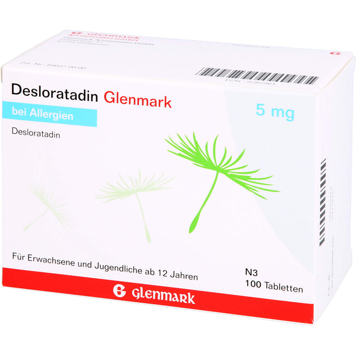 Desloratadin Glenmark 5 mg Tabletten bei Allergien, 100 pcs. Tablets