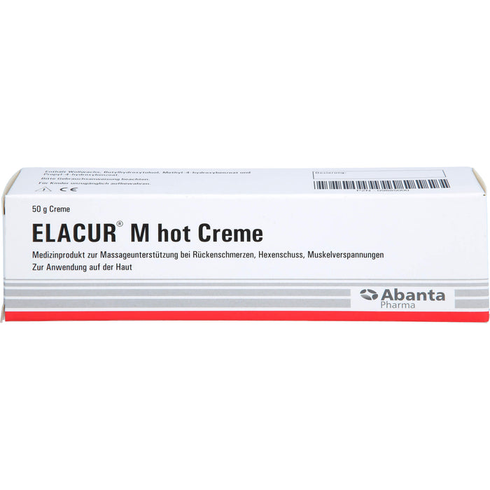 Elacur M Hot Creme bei Rückenschmerzen, Hexenschuss, Muskelverspannungen, 50 g Cream