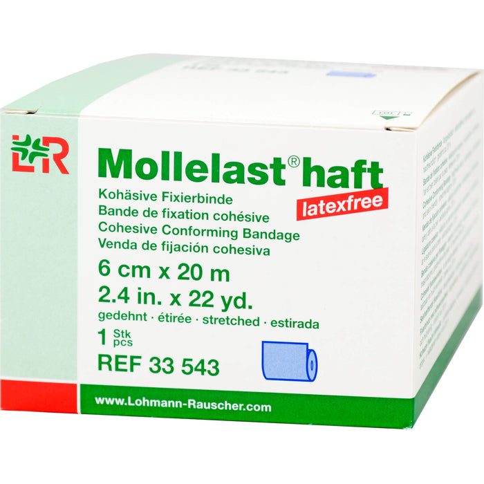 Mollelast haft latexfrei blau 6cm x 20m gedehnt, 1 St BIN