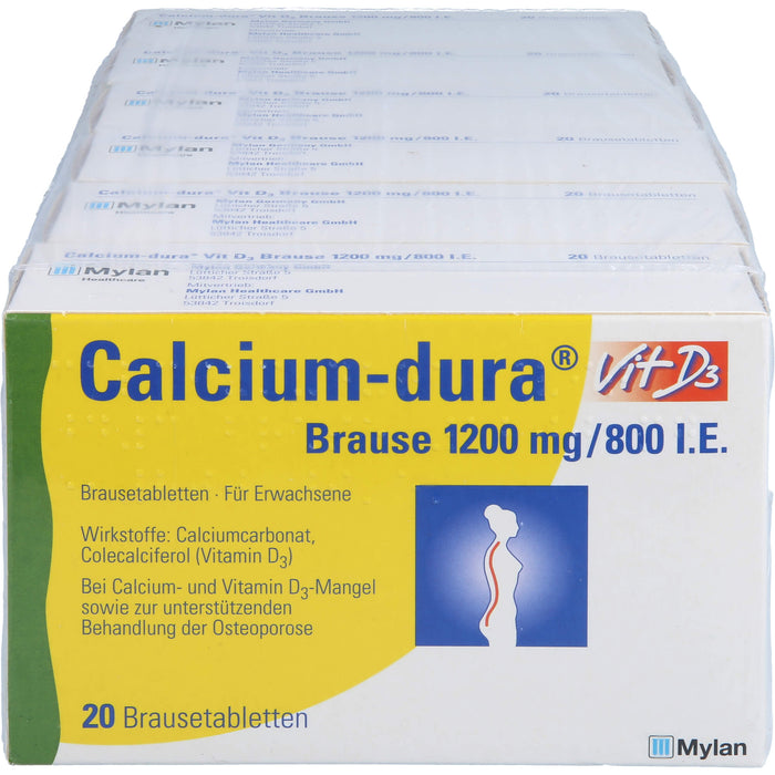 Calcium-dura Vit D3 Brause 1200mg/800 I.E., Brausetabletten, 120 St BTA