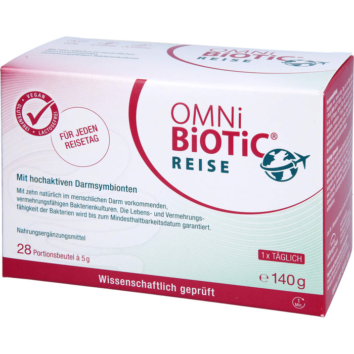 OMNi-BiOTiC Reise mit aktiven und vermehrungsfähigen Darmsymbionten für Reisen, 28 pc Sachets