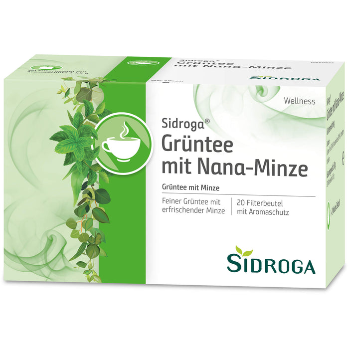 Sidroga Wellness-Tee Grüntee mit Nana-Minze, 20 pcs. Filter bag