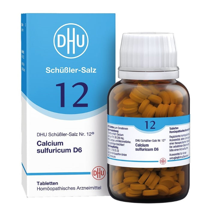 DHU Schüßler-Salz Nr. 12 Calcium sulfuricum D6 – Das Mineralsalz der Gelenke – das Original – umweltfreundlich im Arzneiglas, 420 pcs. Tablets