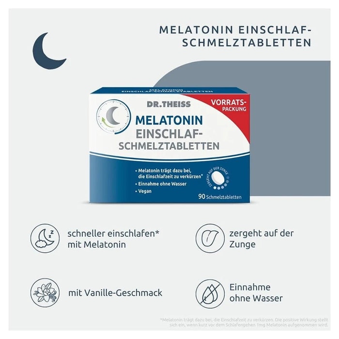 DR. THEISS Melatonin Einschlaf-Schmelztabletten, 90 St. Tabletten