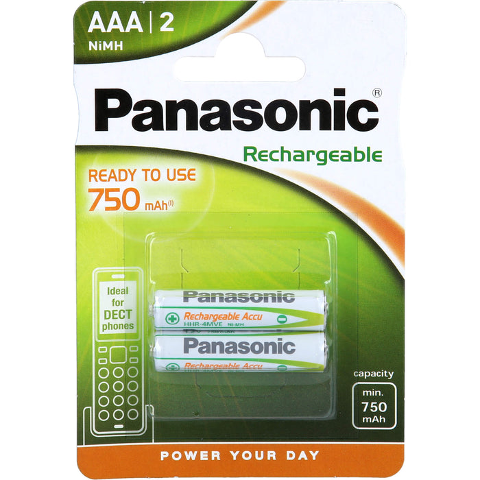 Panasonic Akku Batterien Micro AAA 750 mAh, 2 pc Paquet