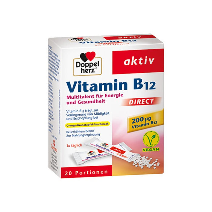 Doppelherz Vitamin B12 direct Portionsbeutel, 20 pc Sachets
