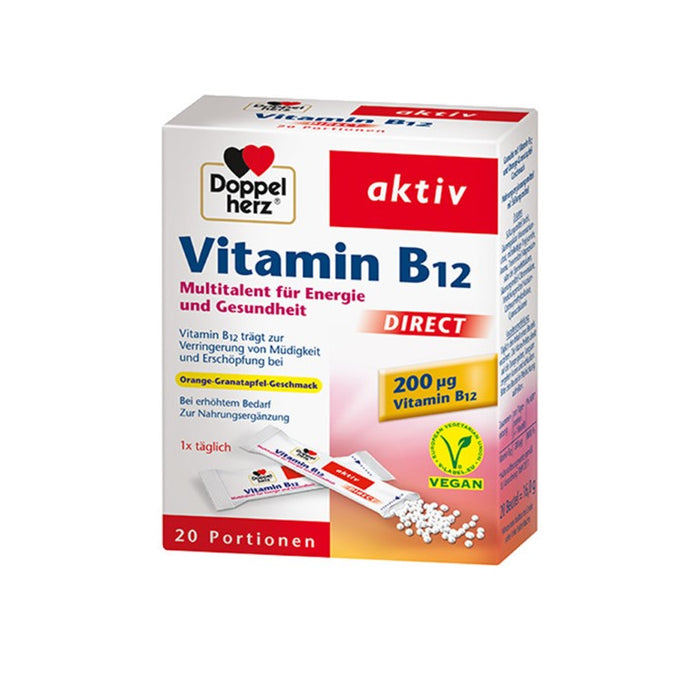 Doppelherz Vitamin B12 direct Portionsbeutel, 20 pc Sachets