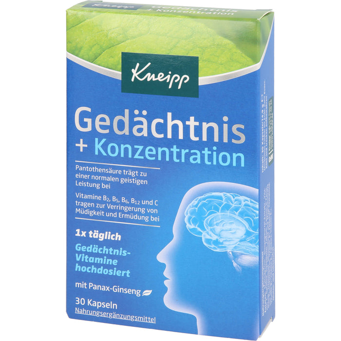 Kneipp Gedächtnis + Konzentration, 30 St. Kapseln