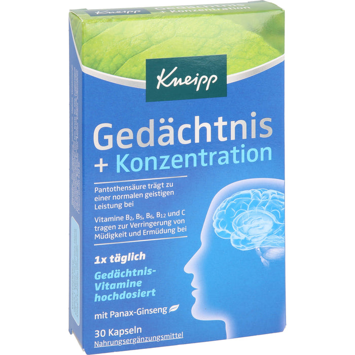 Kneipp Gedächtnis + Konzentration, 30 St. Kapseln