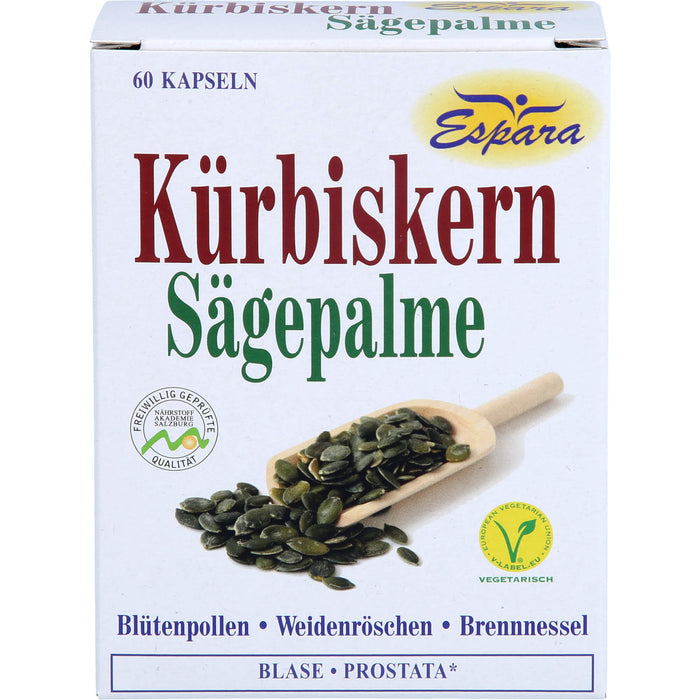 Kürbiskern-Sägepalme Kapseln für Blase und Prostata, 60 St. Kapseln