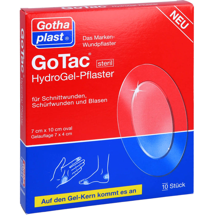 GoTac HydroGel-Pflaster 7 x 10 cm steril, 10 pcs. Patch