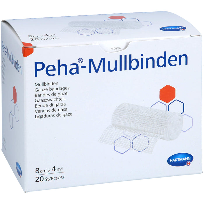 HARTMANN Peha-Mullbinden 8 cm x 4 m, 20 pc Bandage