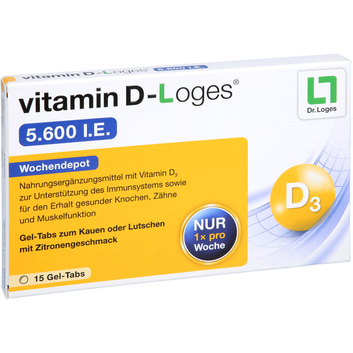 vitamin D-Loges 5.600 I.E. Gel-Tabs, 15 pcs. Tablets