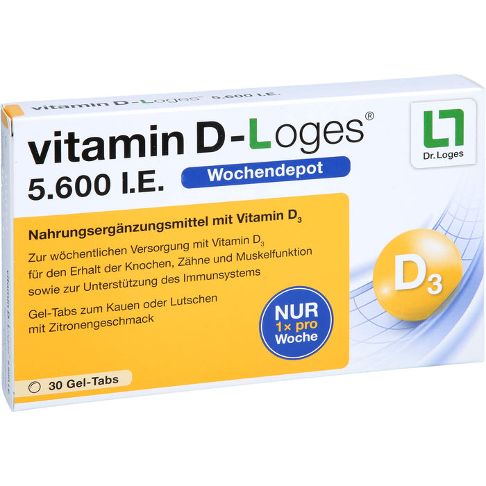 vitamin D-Loges 5.600 I.E. Gel-Tabs, 30 pc Tablettes