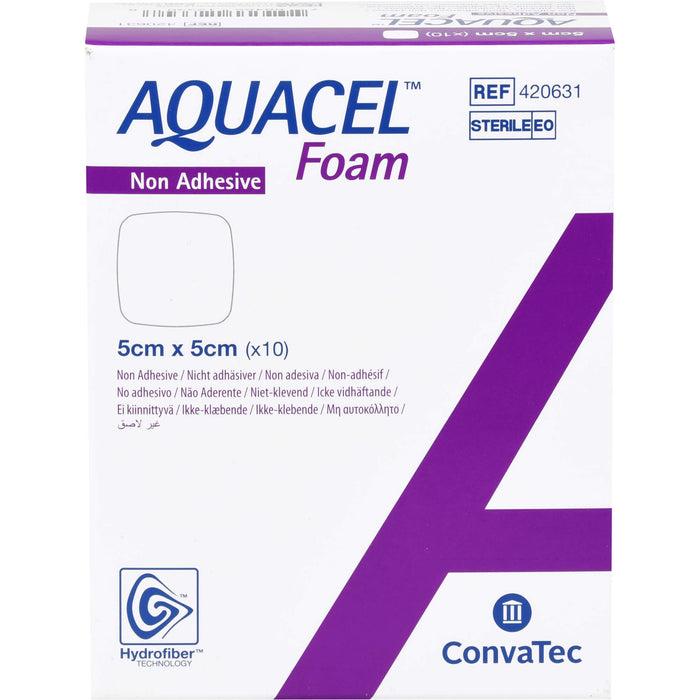 AQUACEL foam nicht-adhäsiv 5x5cm Verband, 10 St VER