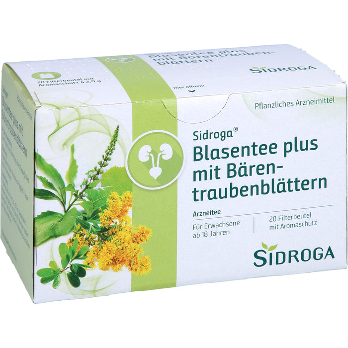 Sidroga Blasentee plus mit Bärentraubenblättern, 20 pc Sac filtrant