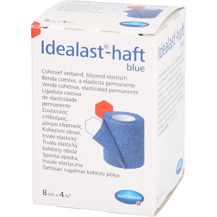 Idealast-haft color Binde 8cmx4m blau, 1 pc Bandage