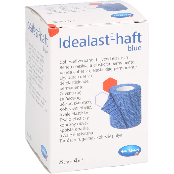 Idealast-haft color Binde 8cmx4m blau, 1 pc Bandage