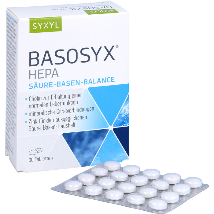 SYXYL BASOSYX Hepa Säure-Basen-Balance Tabletten, 60 pcs. Tablets