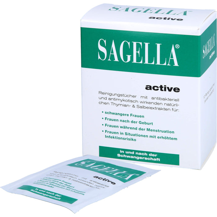 SAGELLA active Reinigungstücher in und nach der Schwangerschaft, 10 pc Tissus