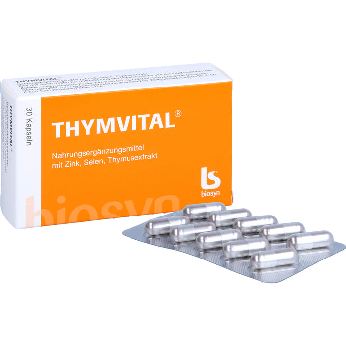 THYMVITAL Kapseln mit Thymusextrakt, Selen und Zink, 30 pc Capsules