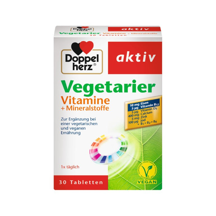 Doppelherz Vegetarier Vitamine + Mineralstoffe, 30 St TAB