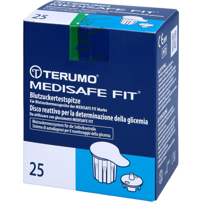 TERUMO Medisafe Fit Blutzuckertestspitzen, 25 pc Bandelettes réactives