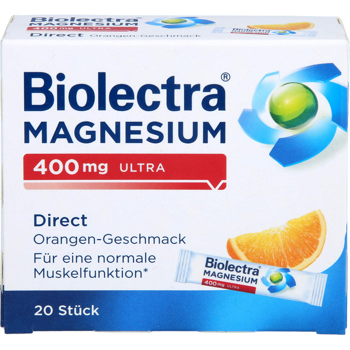 Biolectra Magnesium 400 mg ultra direct Orangengeschmack, 20 pcs. Sachets