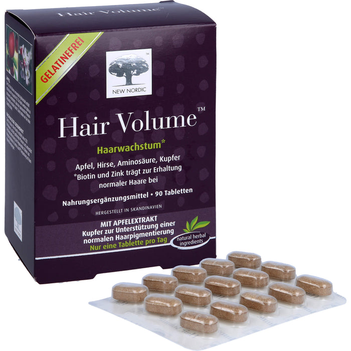 NEW NORDIC Hair Volume Haarwachstum Tabletten, 90 pc Tablettes