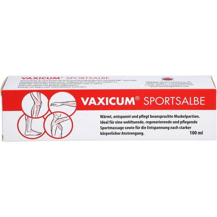 VAXICUM Sportsalbe wärmt, entspannt und pflegt beanspruchte Muskelpartien, 100 ml Ointment