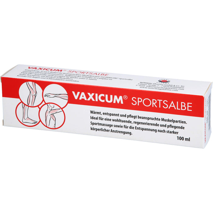 VAXICUM Sportsalbe wärmt, entspannt und pflegt beanspruchte Muskelpartien, 100 ml Ointment