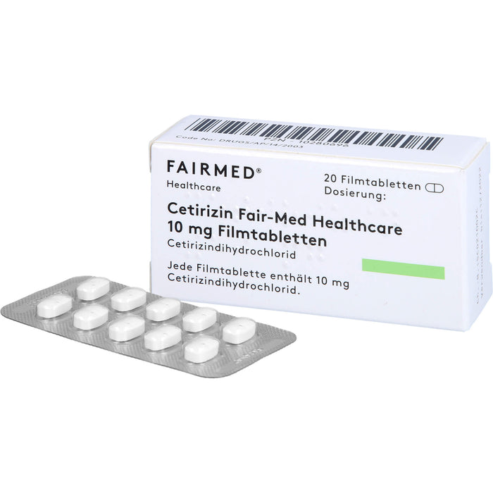 Cetirizin Fair-Med Healthcare 10 mg Filmtabletten bei Allergien, 20 St. Tabletten