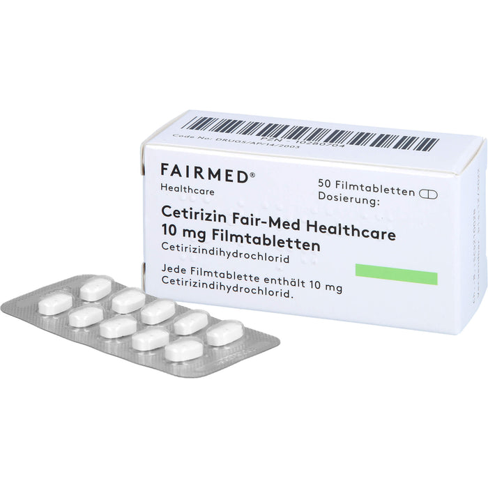 Cetirizin Fair-Med Healthcare 10 mg Filmtabletten, 50 pc Tablettes