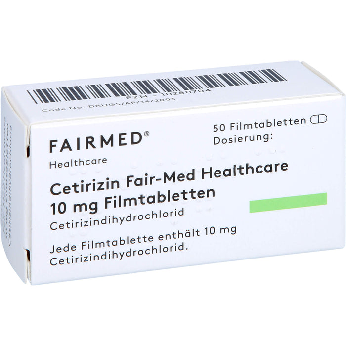 Cetirizin Fair-Med Healthcare 10 mg Filmtabletten, 50 pc Tablettes