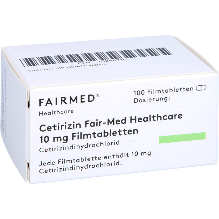 Cetirizin Fair-Med Healthcare 10 mg Filmtabletten bei Allergien, 100 St. Tabletten