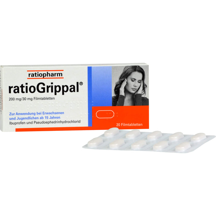 ratioGrippal 200 mg / 30 mg Filmtabletten, 20 St. Tabletten