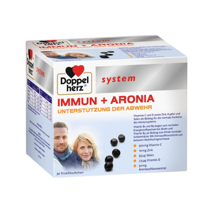 Doppelherz Immun + Aronia system Ampullen zur Unterstützung der Abwehr, 30 St. Ampullen